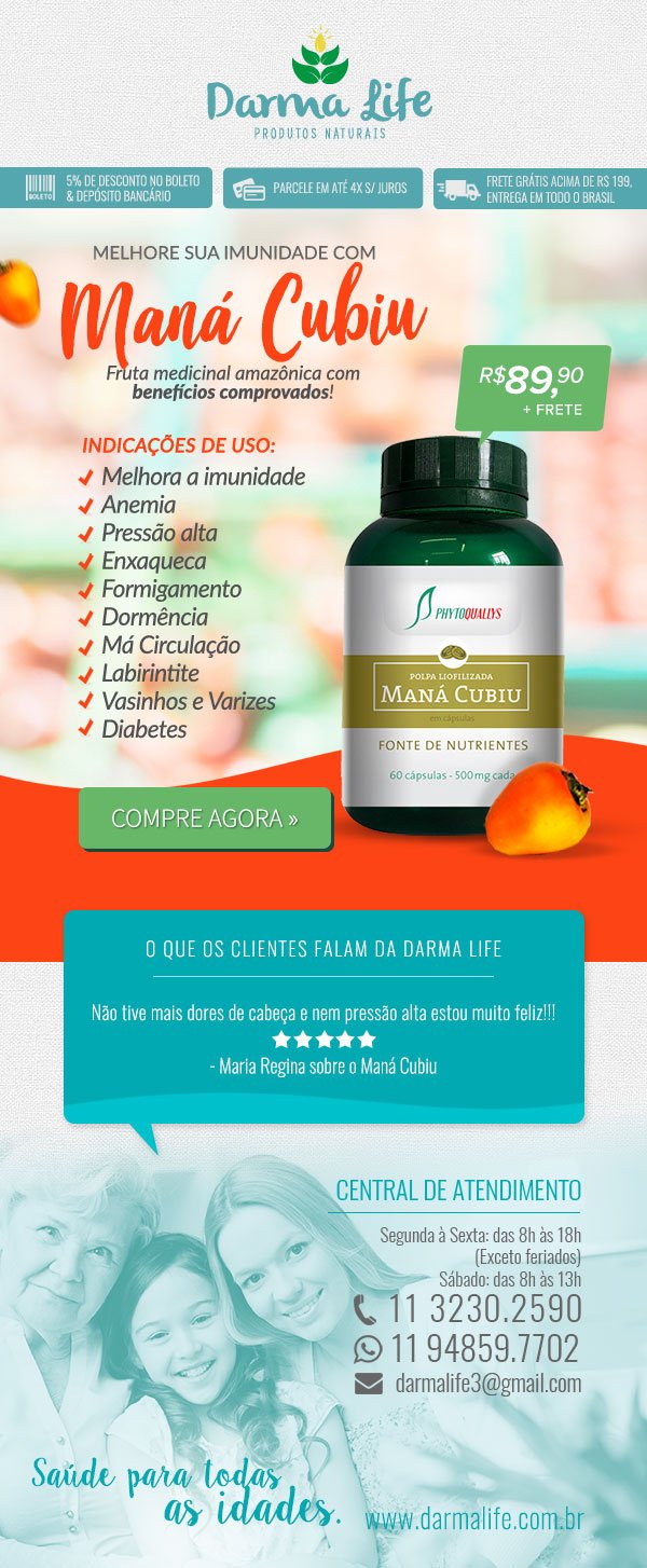 Combate a ENXAQUECA, a PRESSÃO ALTA, a DIABETES e AUMENTA A IMUNIDADE. Clique e conheça este produto 100% NATURAL