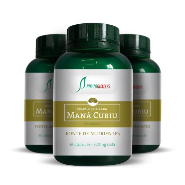 Maná Cubiu 60 Cápsulas 500mg - Kit com 3 (+ 1 Brinde Especial!)